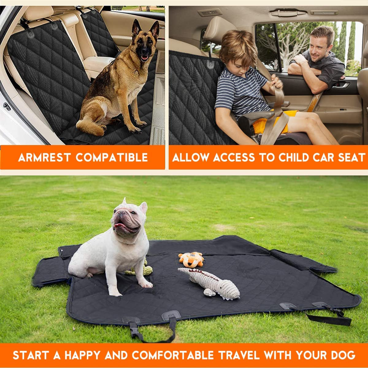 Fur-tastic Adventure Awaits: Waterproof Dog Car Seat Cover for Happy Tails & Mess-Free Rides - Black!
