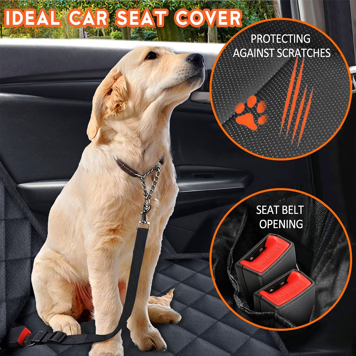 Fur-tastic Adventure Awaits: Waterproof Dog Car Seat Cover for Happy Tails & Mess-Free Rides - Black!