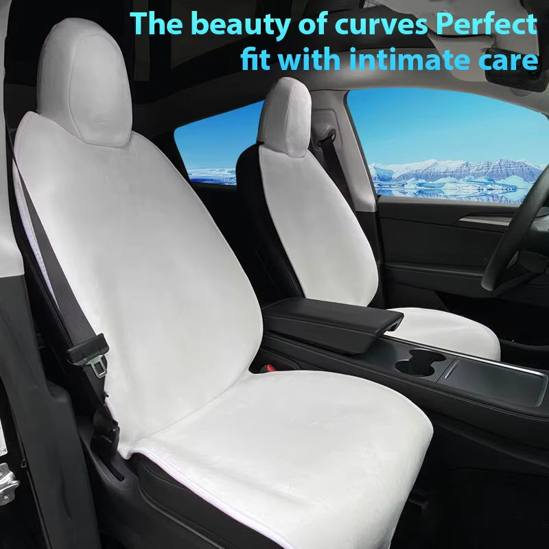 Transform Your Tesla Model 3/Y with Our Premium Flannel Seat Cover - Cozy, Stylish, and Perfect for All Seasons!