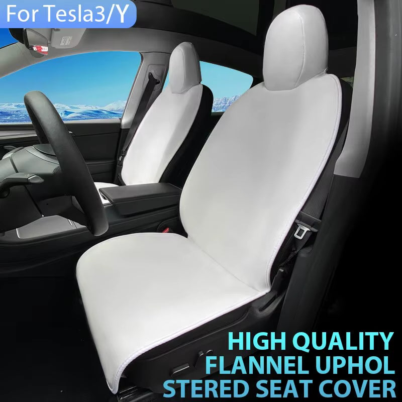 Transform Your Tesla Model 3/Y with Our Premium Flannel Seat Cover - Cozy, Stylish, and Perfect for All Seasons!