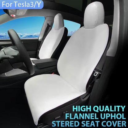 Transform Your Tesla Model 3/Y with Our Premium Flannel Seat Cover - Cozy, Stylish, and Perfect for All Seasons!
